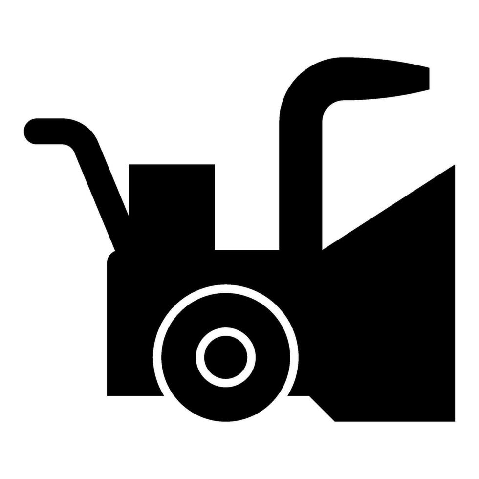 Snowblower snow clear machine snowplow truck plough clearing vehicle equipped seasons transport winter highway service equipment clean icon black color vector illustration image flat style