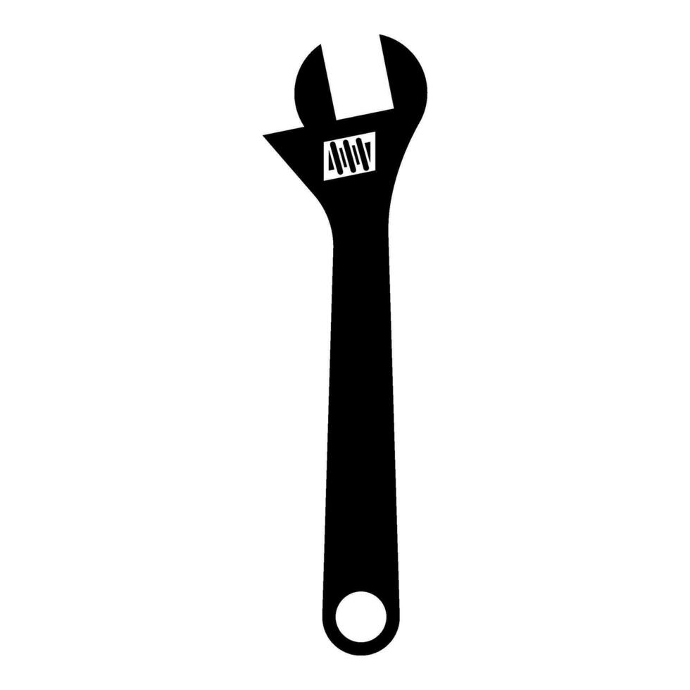 mono llave inglesa ajustable llave divorcio llave icono negro color vector ilustración imagen plano estilo