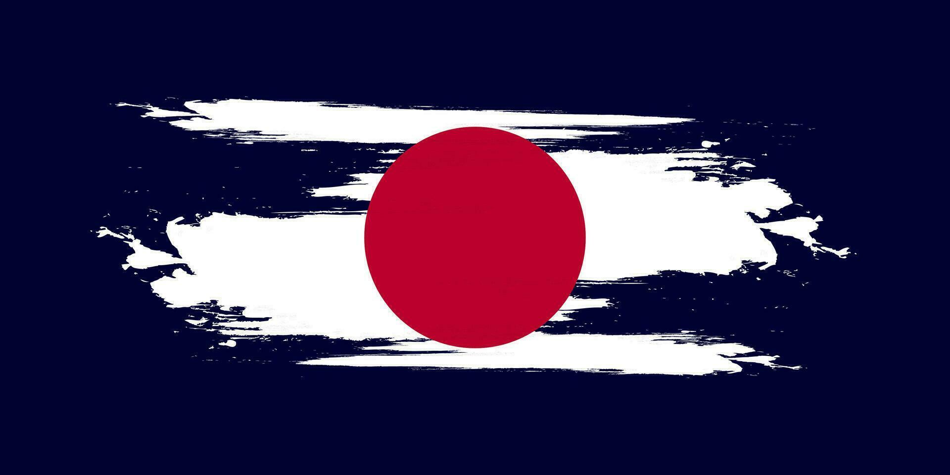 Vector Japan Flag Brush Stroke with Dark Blue Background Template
