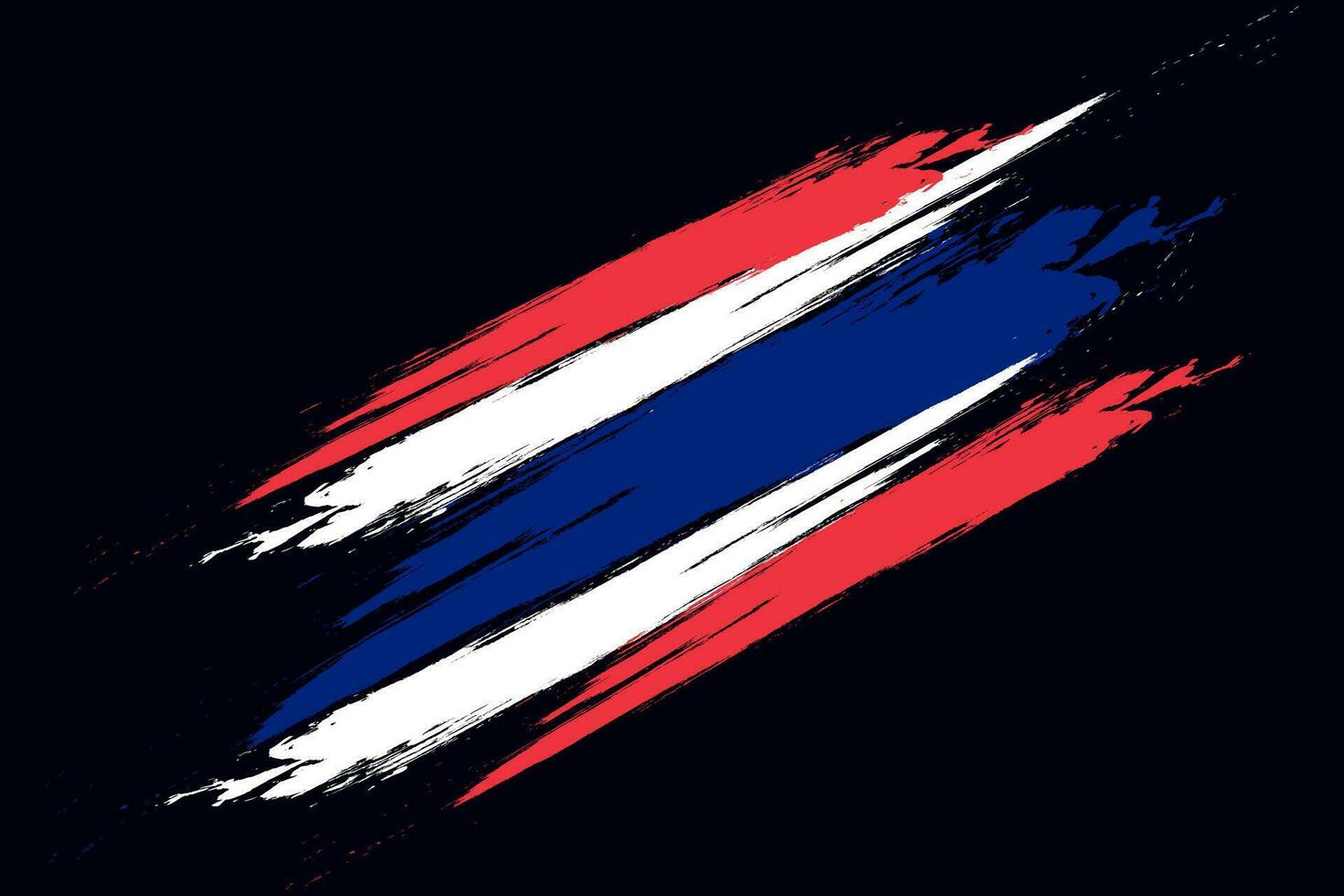 Thailand Flag Brushstroke Concept on Black Background. Thailand Symbol, Template for Banner, Promotion, Design and Poster, Business, Vector illustration