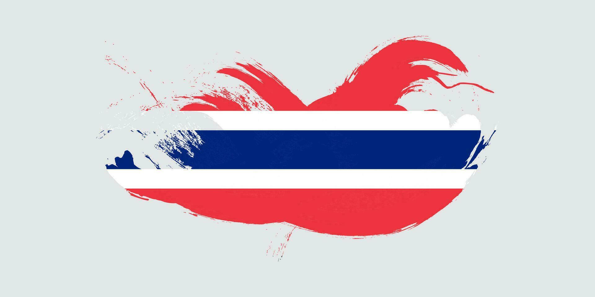 Thailand Flag Brush Stroke, National Flag on White Background vector
