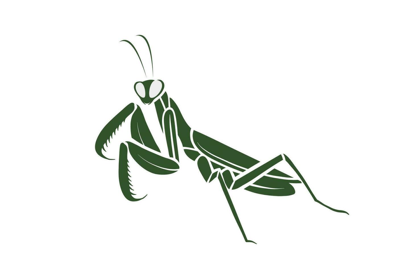 mantis insect silhouette. grasshopper insect vector illustration suitable for logos and tattoos