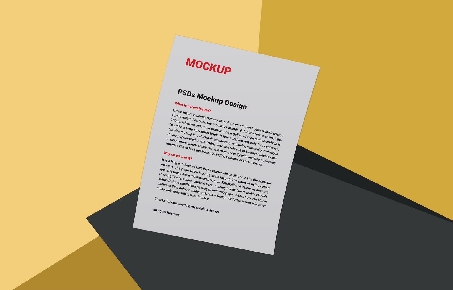 Professional Letterhead, Flyer, Fax Cover, Invoice, Note Paper free PSD file for Presentation