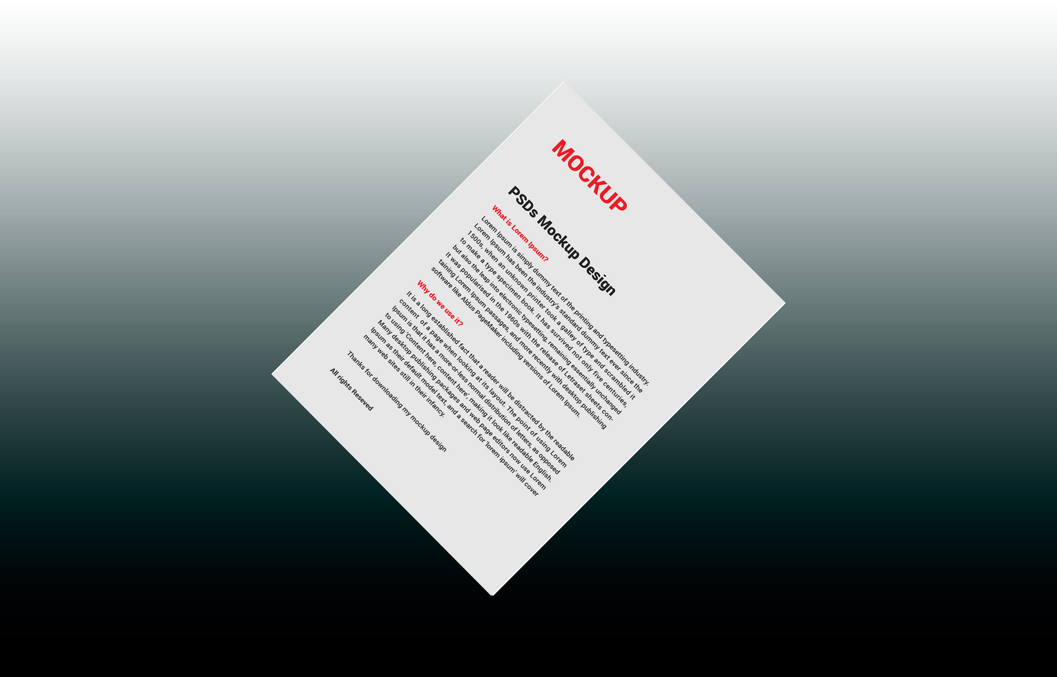 Professional Letterhead, Flyer, Fax Cover, Invoice, Note Paper free PSD file for Presentation