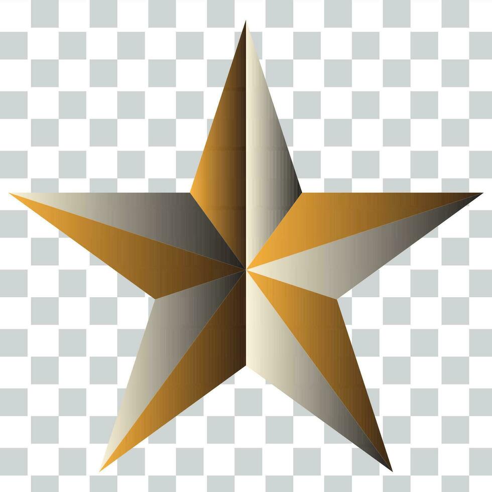 Golden Star - 3d render vector
