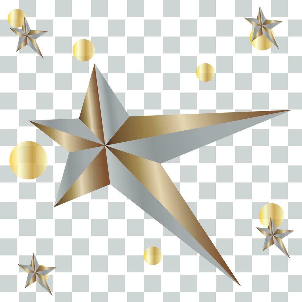 Golden Star - 3d render vector