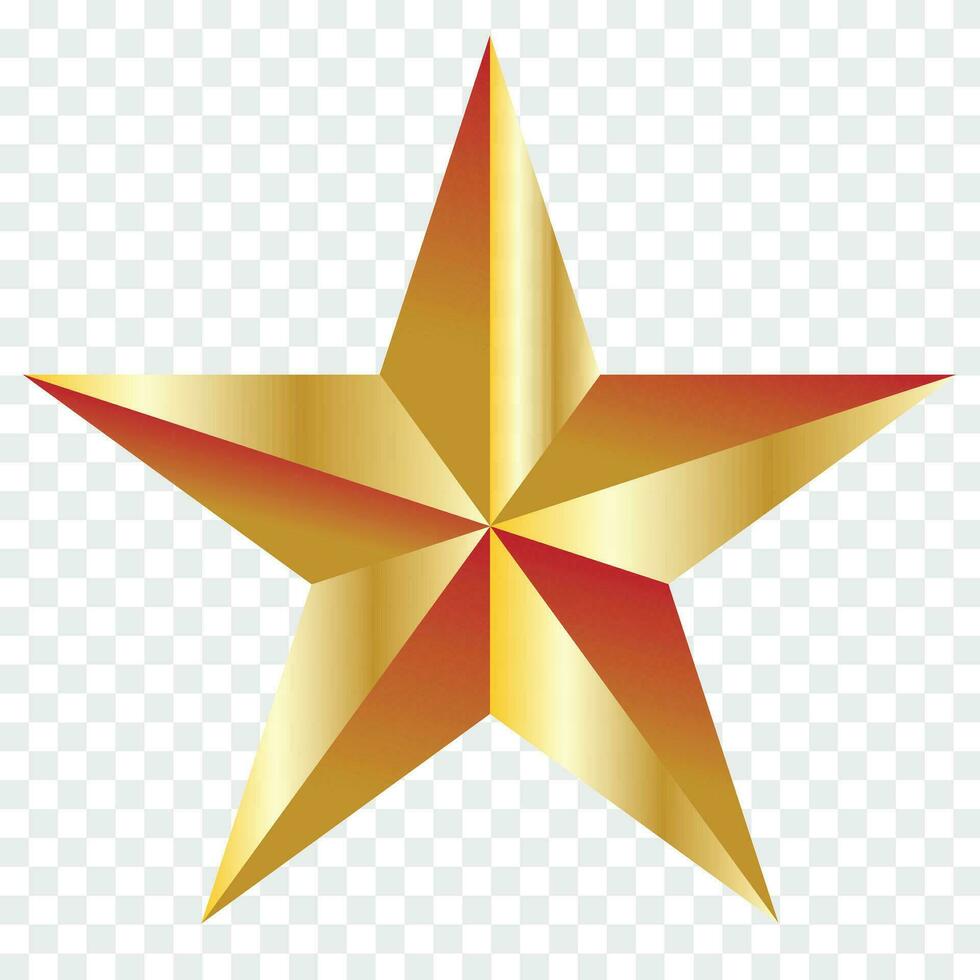 Golden Star - 3d render vector