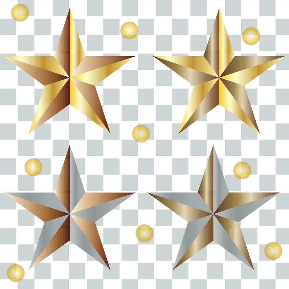 Golden Star - 3d render vector