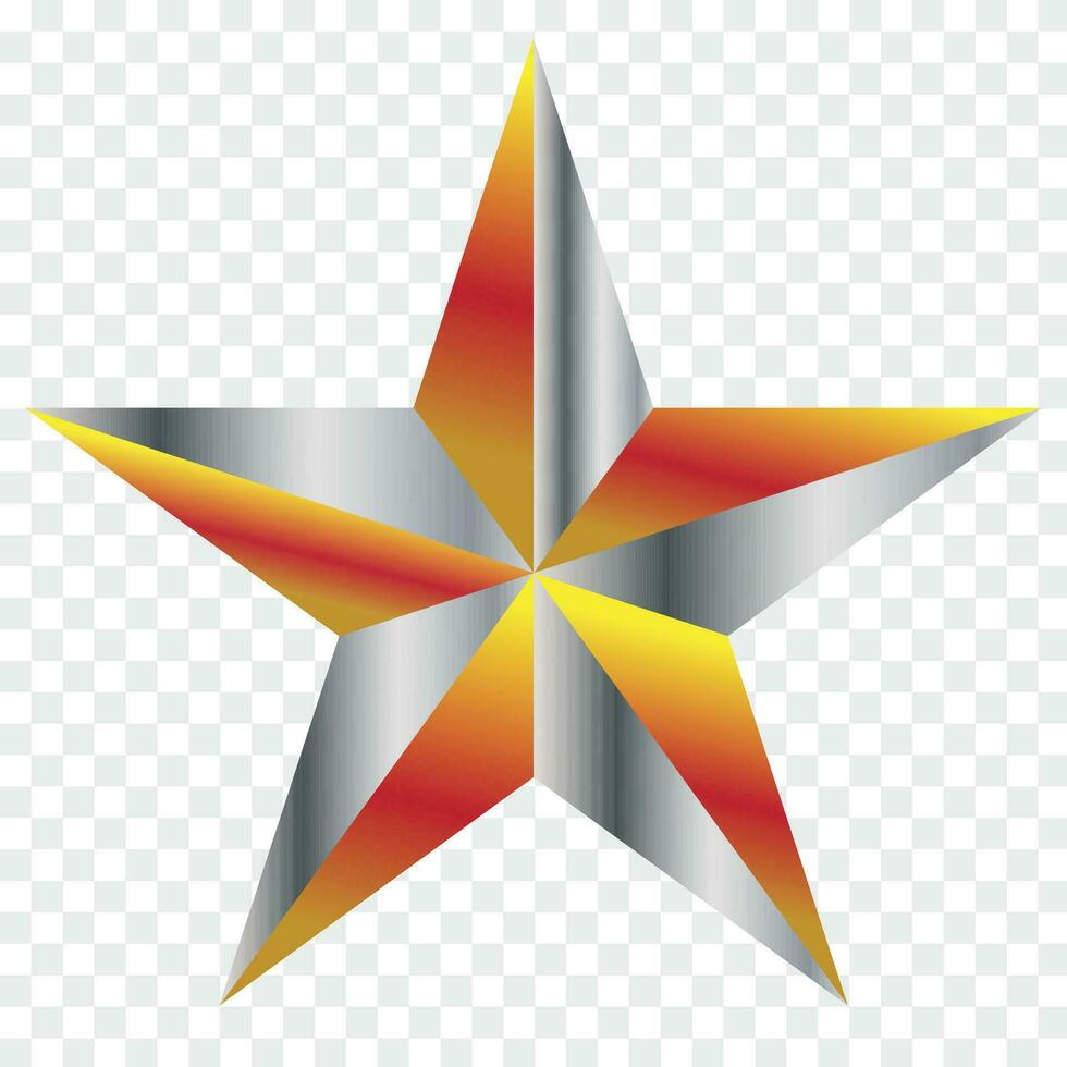 dorado estrella - 3d hacer vector