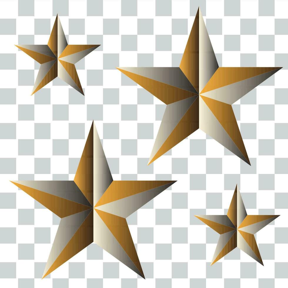 Golden Star - 3d render vector