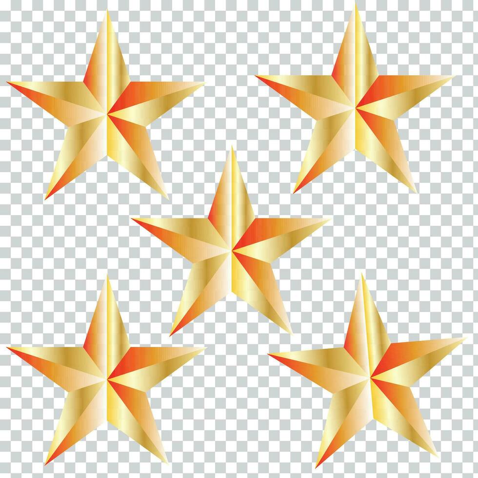 Golden Star - 3d render vector