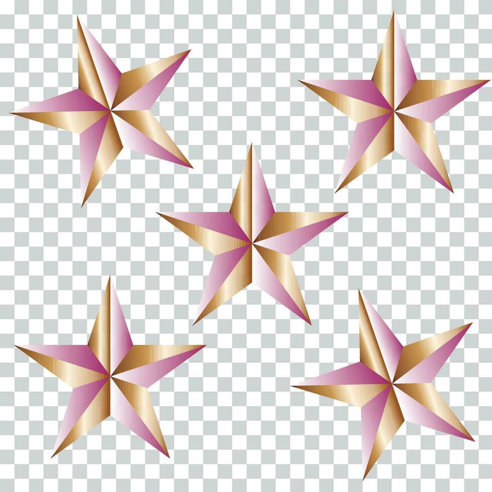 Golden Star - 3d render vector