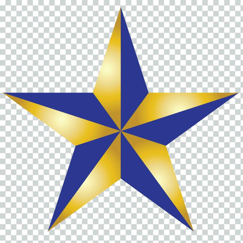 Golden Star - 3d render vector