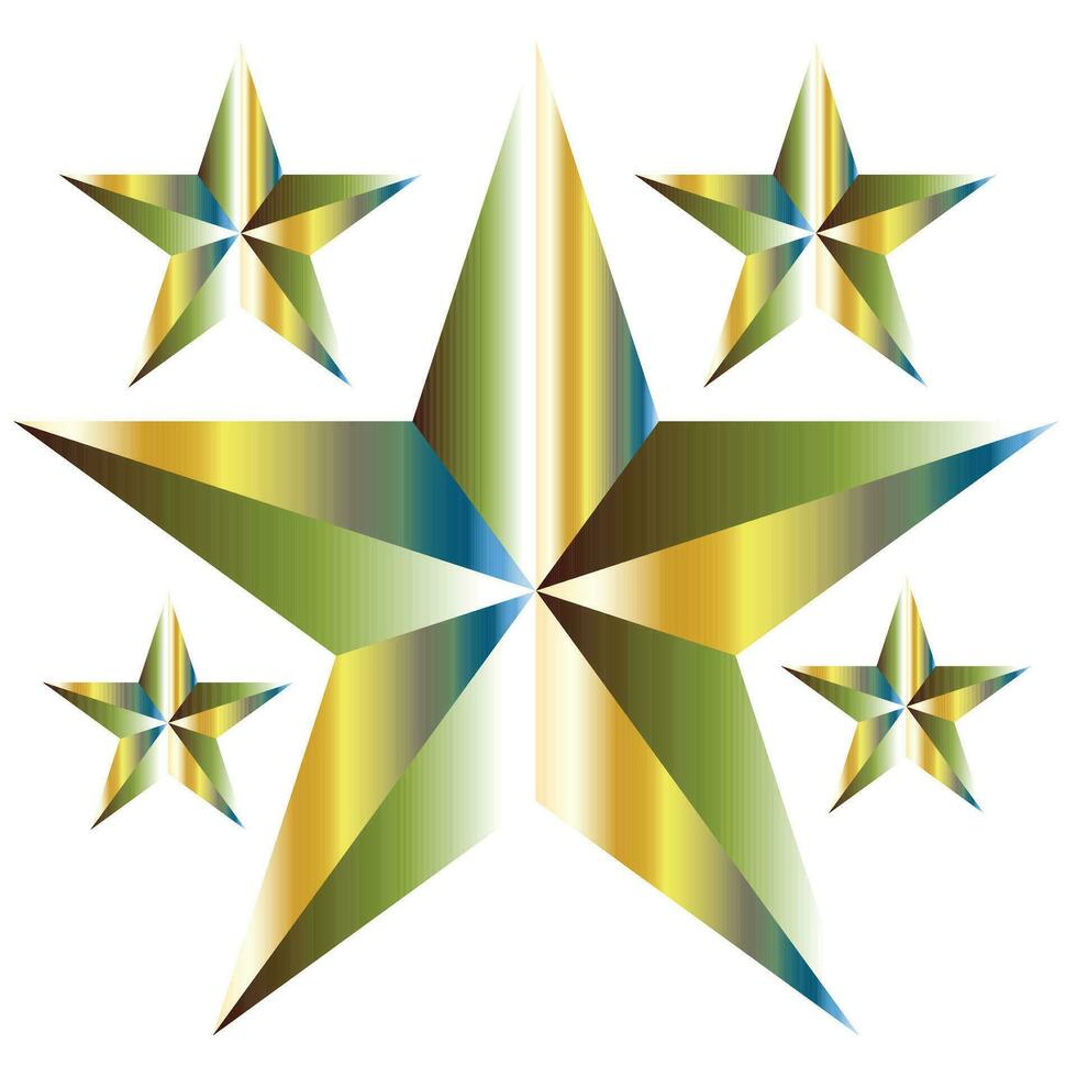 Golden Star - 3d render vector