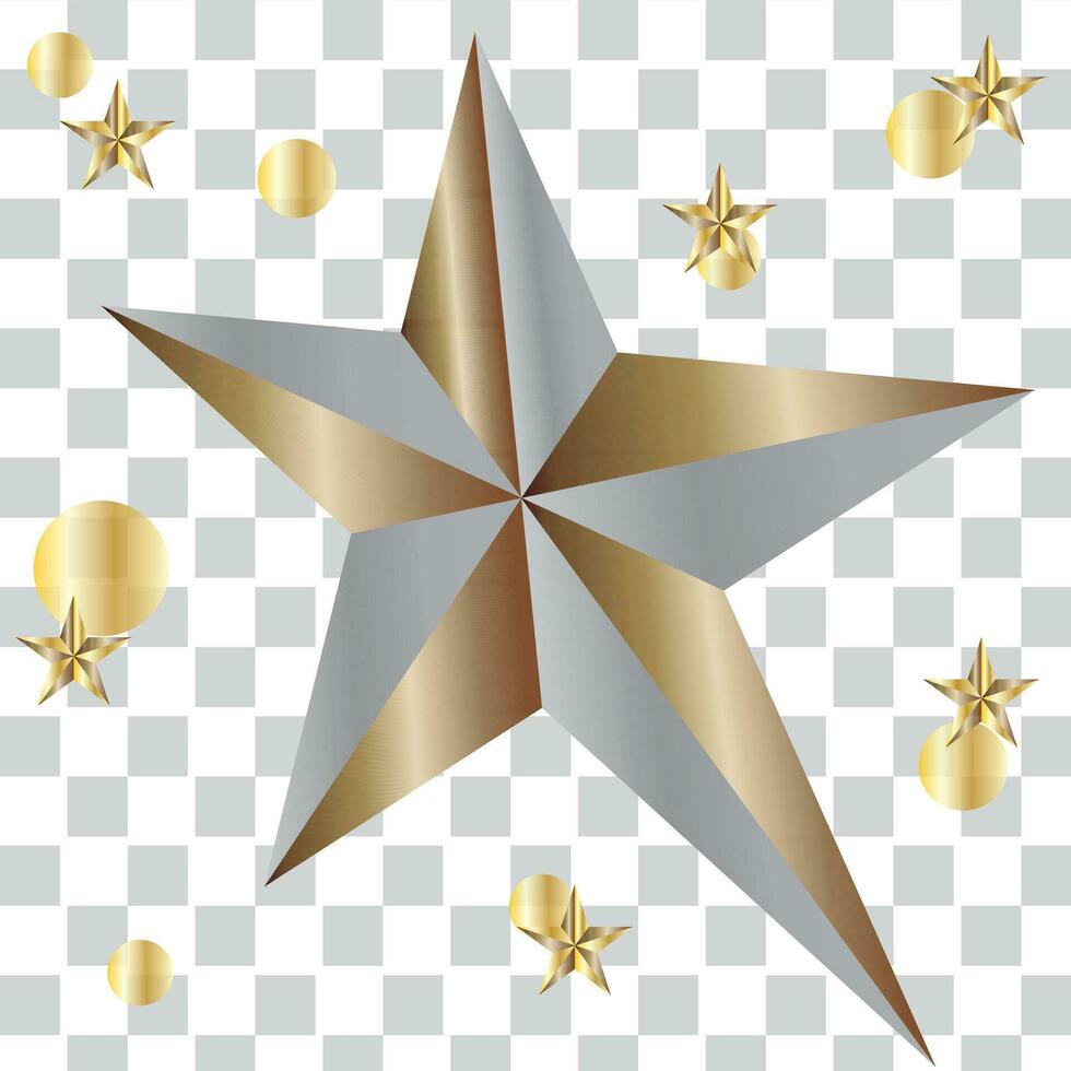 Golden Star - 3d render vector