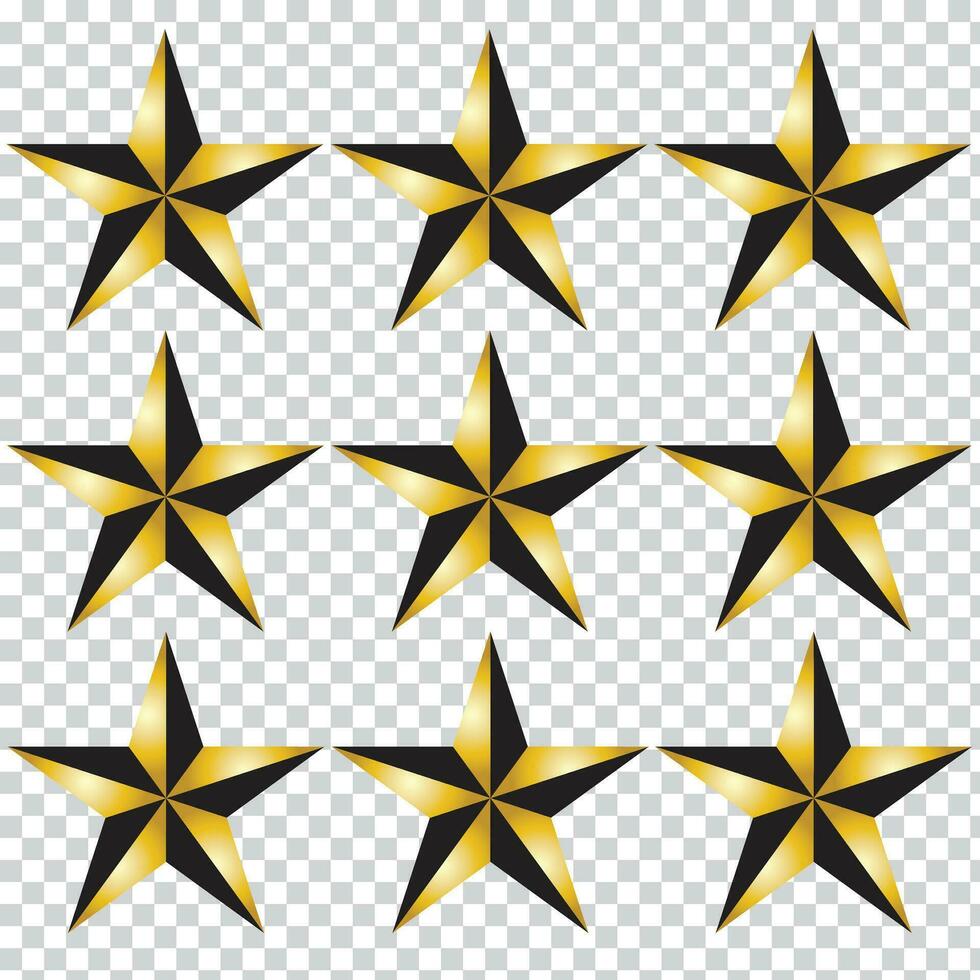 Golden Star - 3d render vector