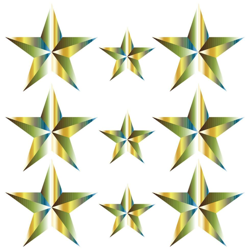 Golden Star - 3d render vector