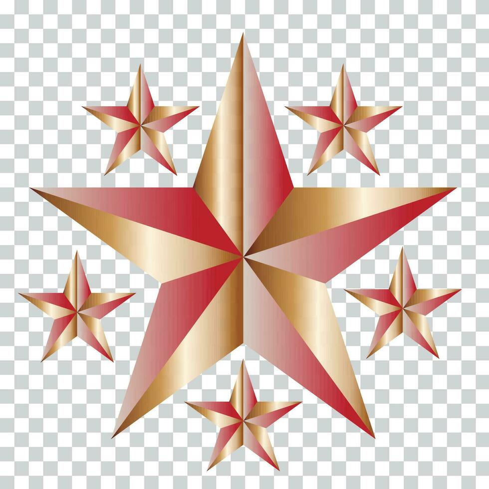 Golden Star - 3d render vector