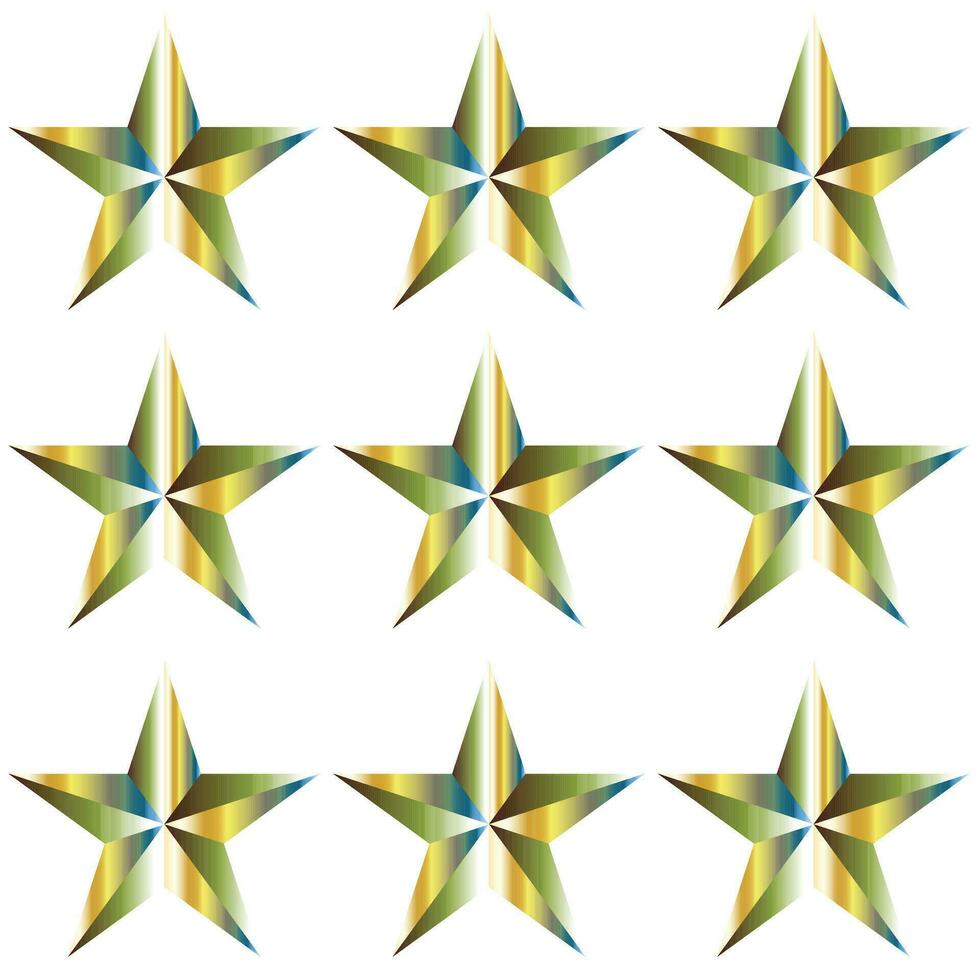Golden Star - 3d render vector