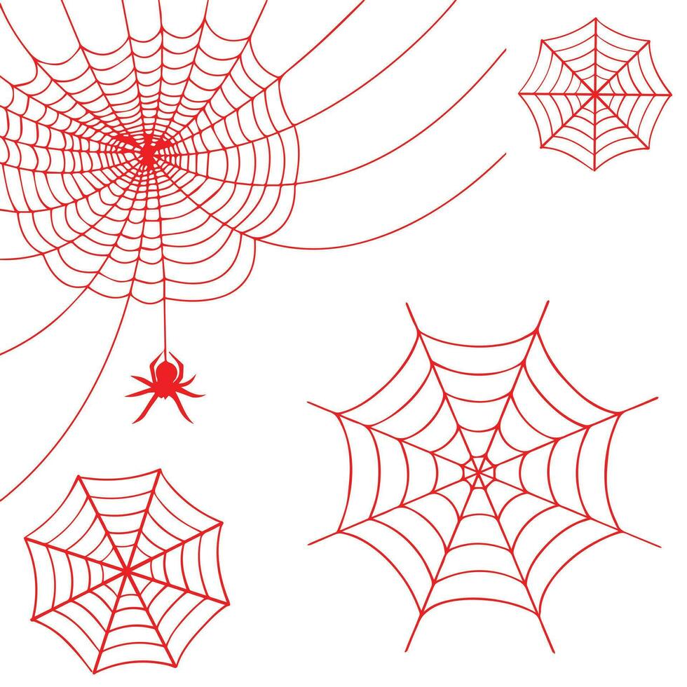 Real creepy spider webs hanging on black banner vector