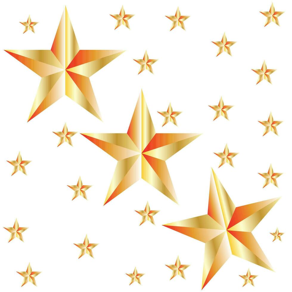 Golden Star - 3d render vector