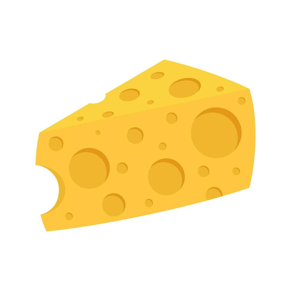 vector ilustración. un pedazo de queso en un dibujos animados estilo en un blanco antecedentes