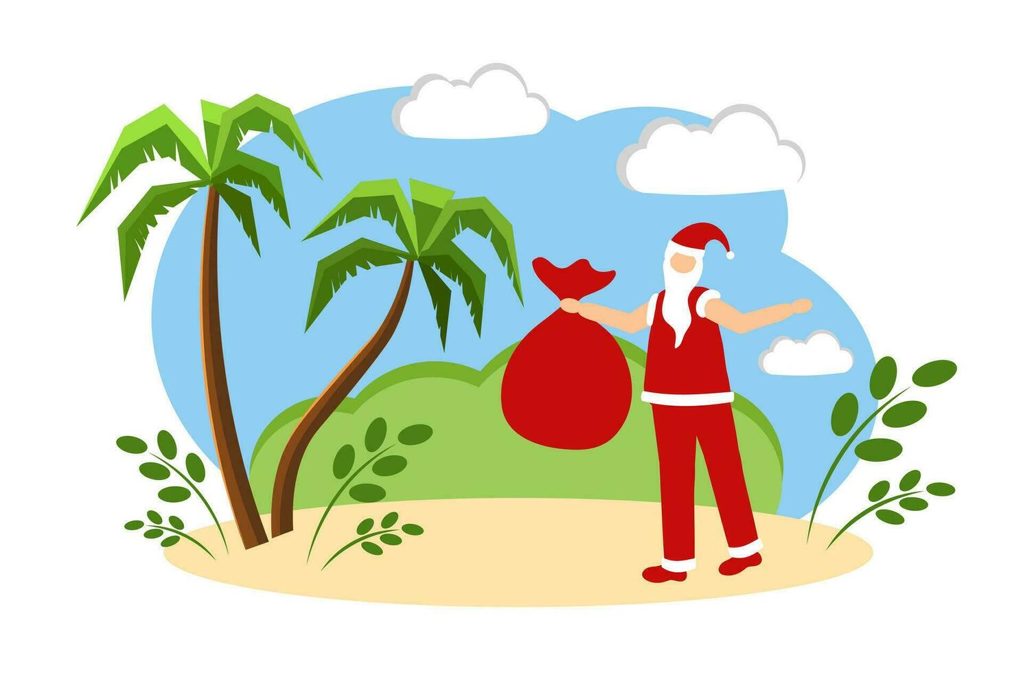 Santa Claus on the beach vector