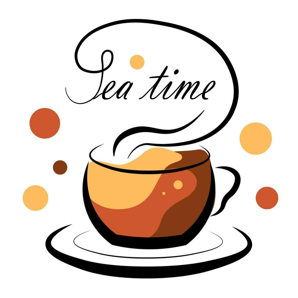 Time to drink tea vector