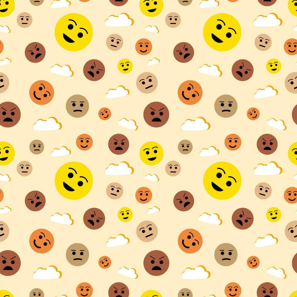Seamless emoticon pattern vector