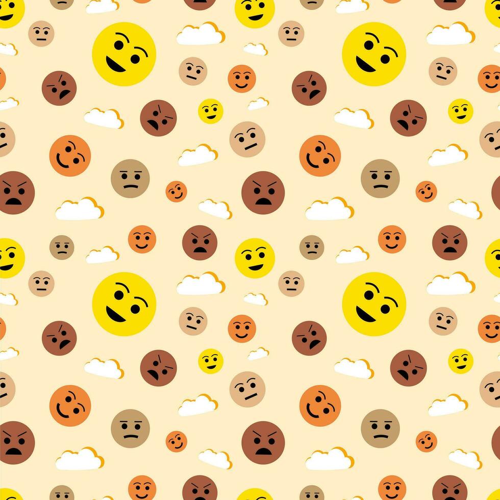 Seamless emoticon pattern vector