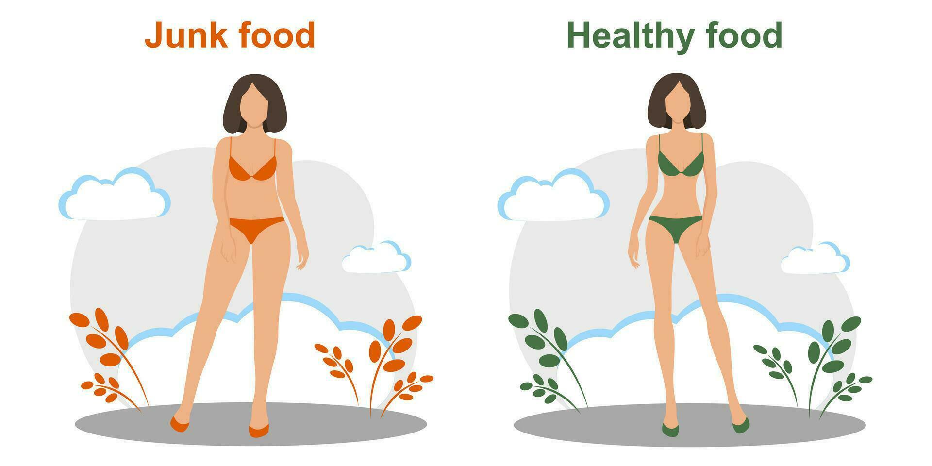 sano comida es un sano cuerpo vector