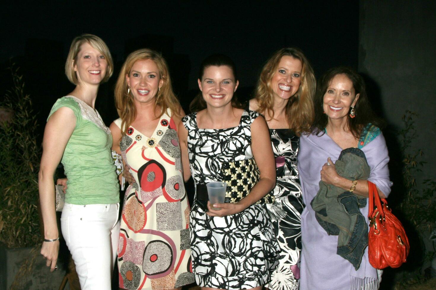 Ashley Jones  Heather Tom with friends attending the Daytime for Planned Parenthood Event at a rooftop in Hollywood CA June 18 2008   Hutchins Photo