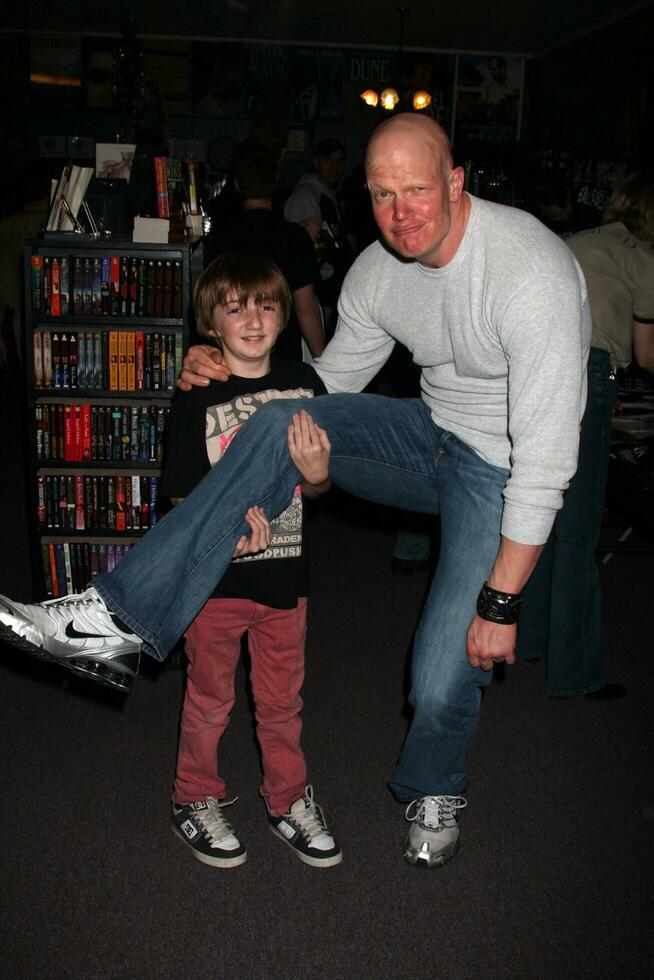 Caleb Guss Young Jason 2009  Derek Mears Jason 2009Signing of the new DVD release His Name Was Jason 30 Years of Friday the 13ths at Dark Delicacies Store in Burbank CA on February 3 2009 photo