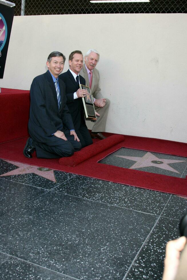 Leron Gubler  Kiefer Sutherland  Donald Sutherland at the Hollywood Walk of Fame ceremony for Kiefer Sutherland in Hollywood CA December 9 2008 photo