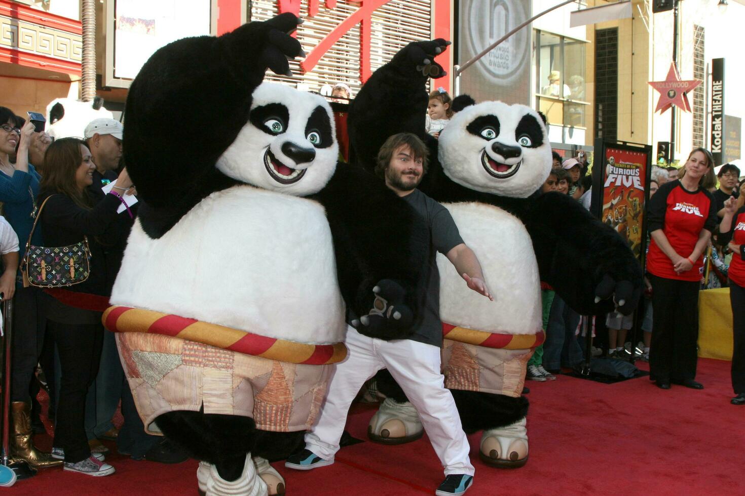 Jack Black arriving at the Kung Fu Panda  Secrets of the Furious Five DVD Debut at Gaumans Chinese Theater in Los Angeles CA on November 9 2008 photo