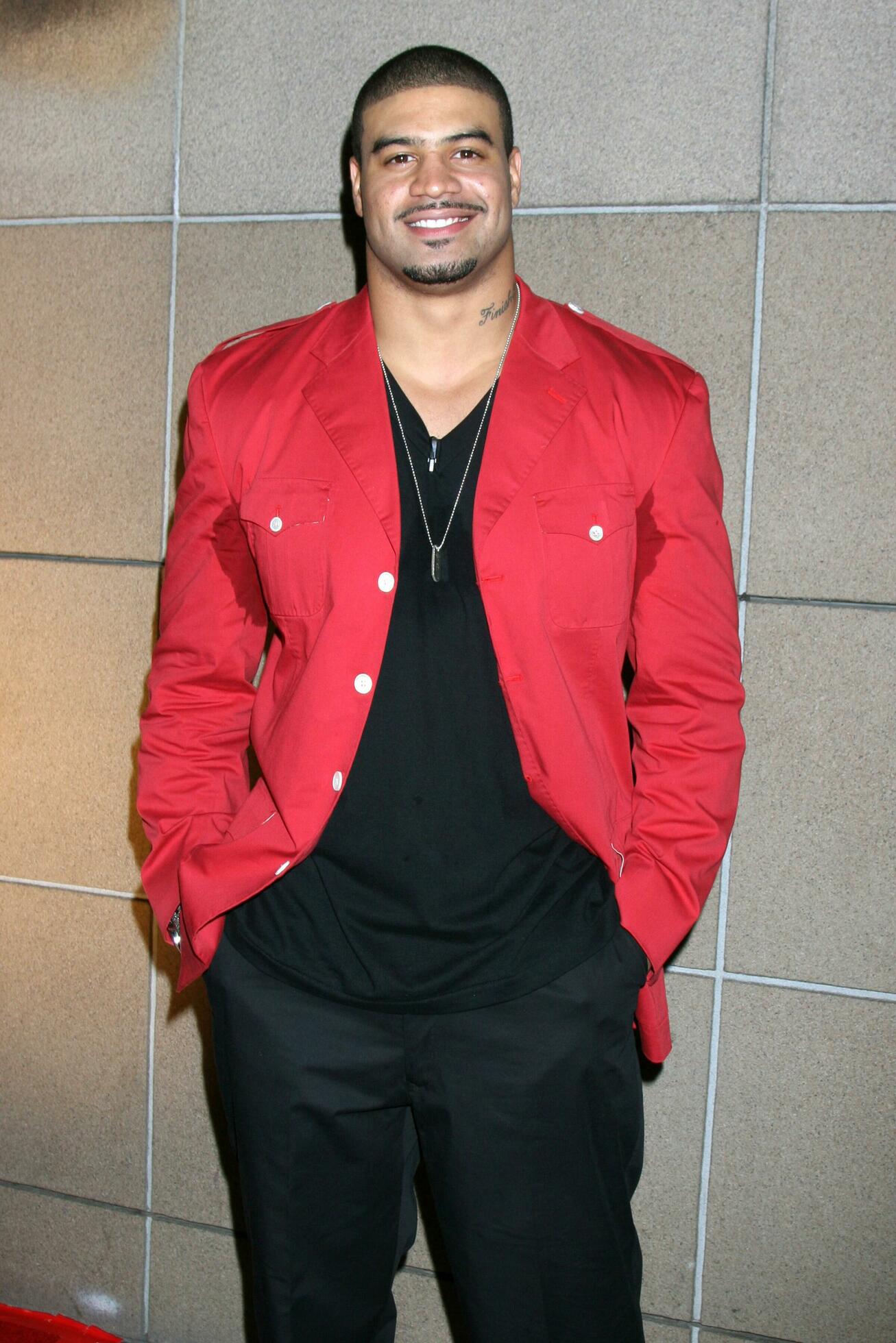 Shawne Merriman arriving at the Lights on Bowl benefiting the Lights OIn Foundation at Lucky