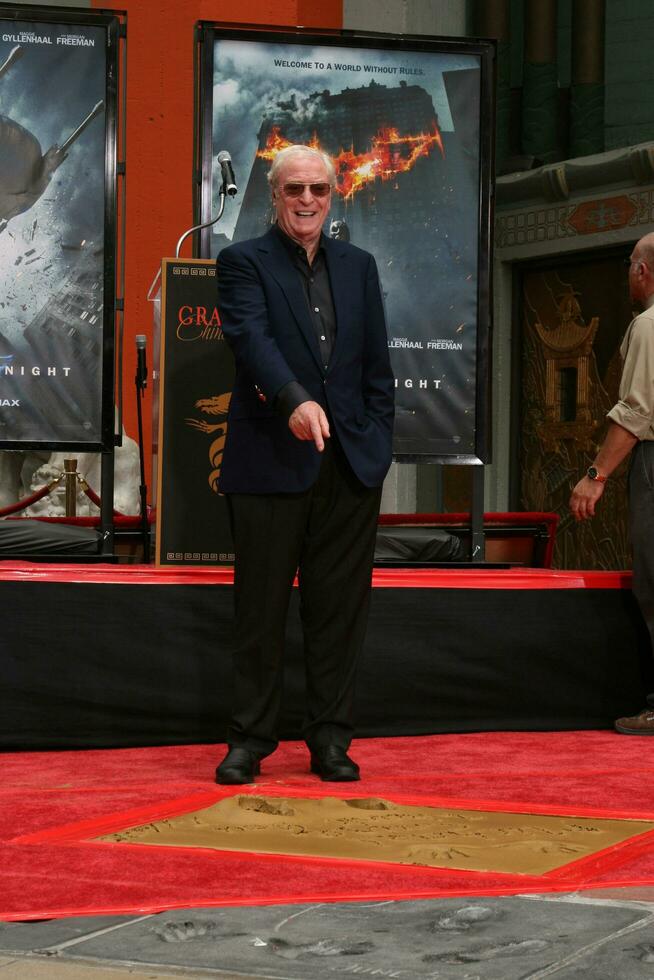 Michael Caine at Michaels Handprint and Footprint Ceremony at Graumans Chinese Theater in Hollywood CA on July 11 2008 photo