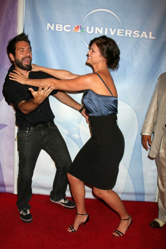 Joshua Gomez  Sarah Lancaster  arriving at the NBC TCA Party at The Langham Huntington Hotel  Spa in Pasadena CA  on August 5 2009 photo