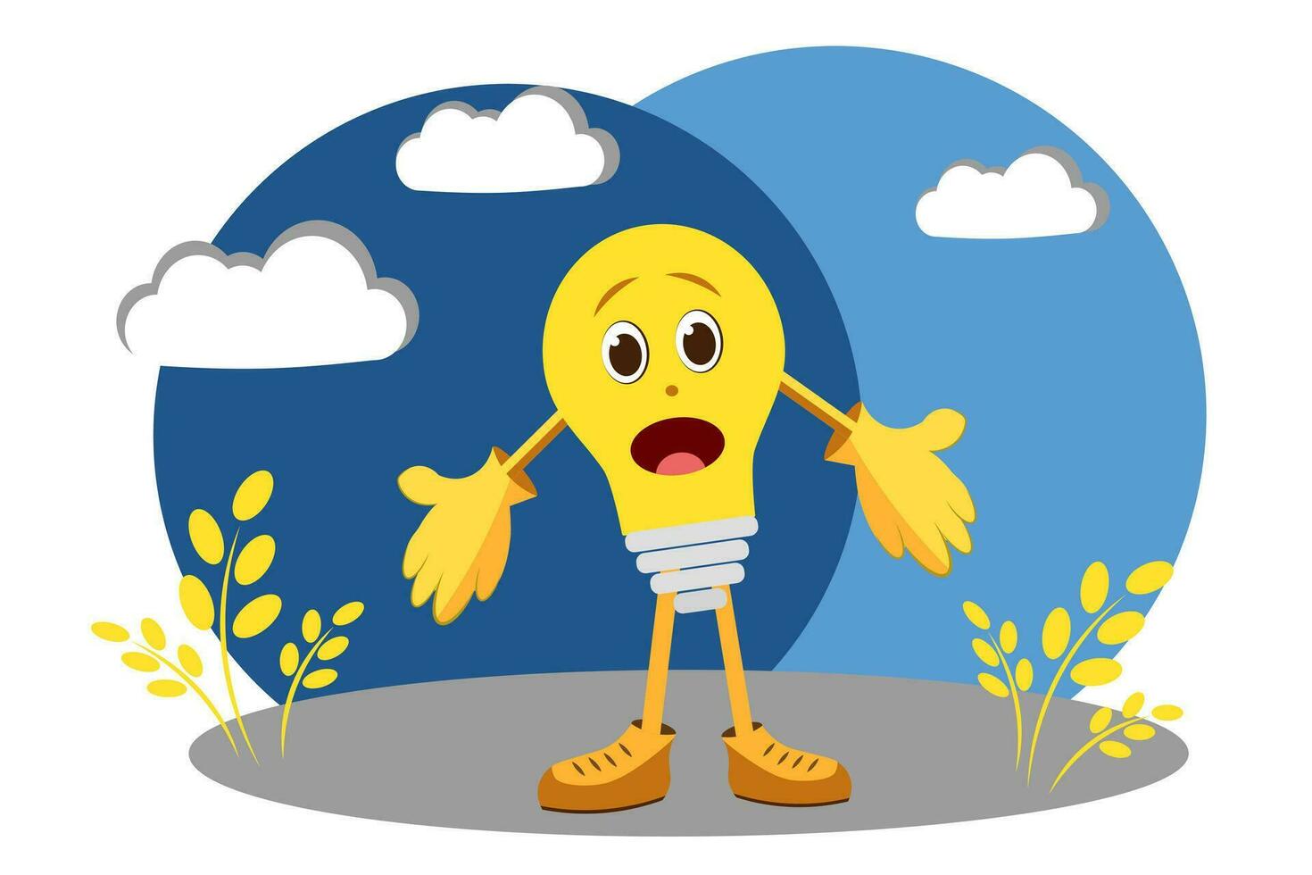 Light bulb with arms and legs vector