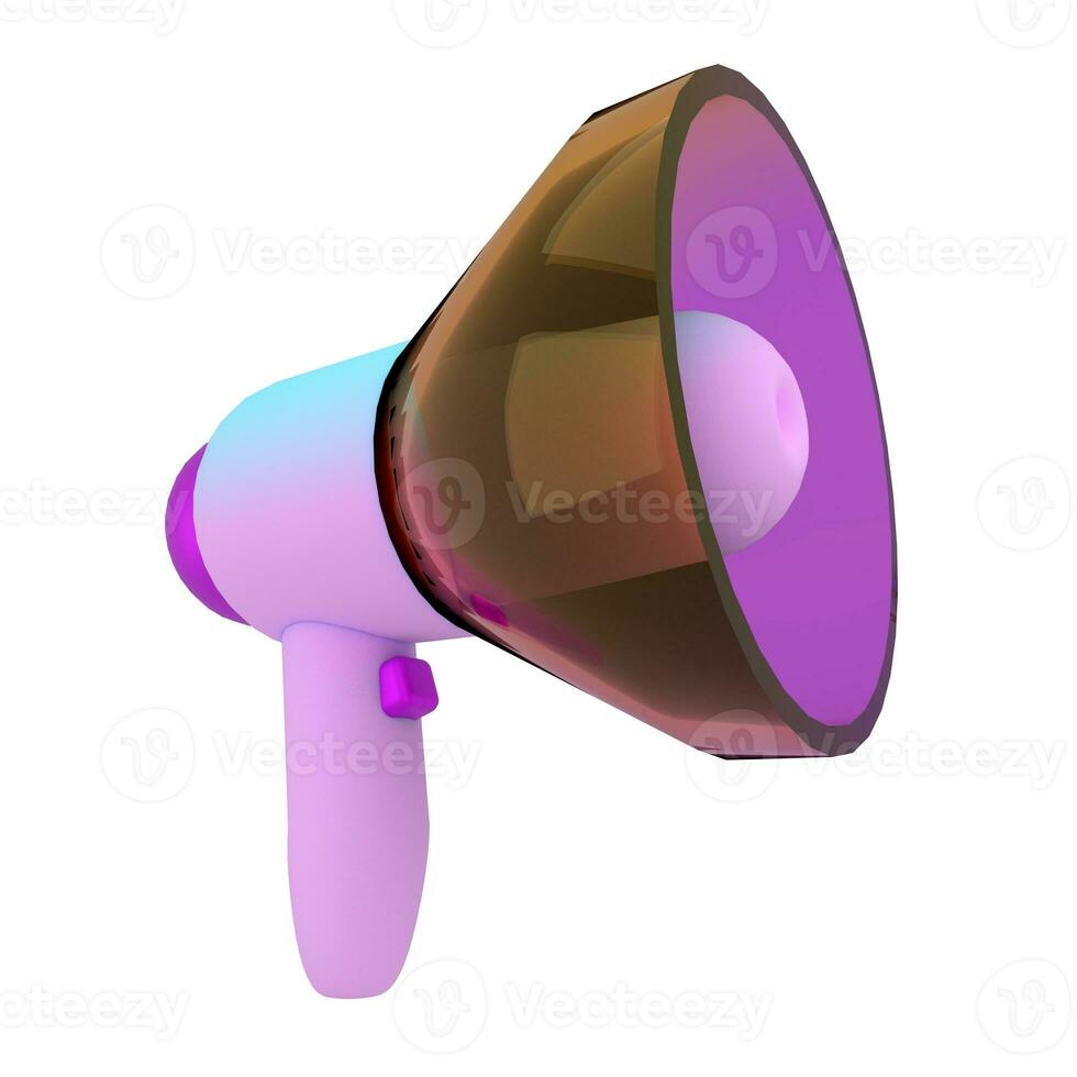 3D illustration speaker in cartoon style on white background. Well suited for a landing page, mobile app, or website. photo