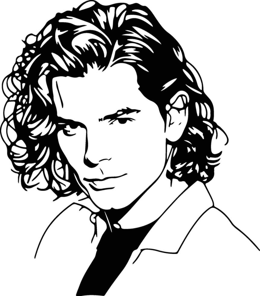 Miguel hutchence, inxs ilustración vector