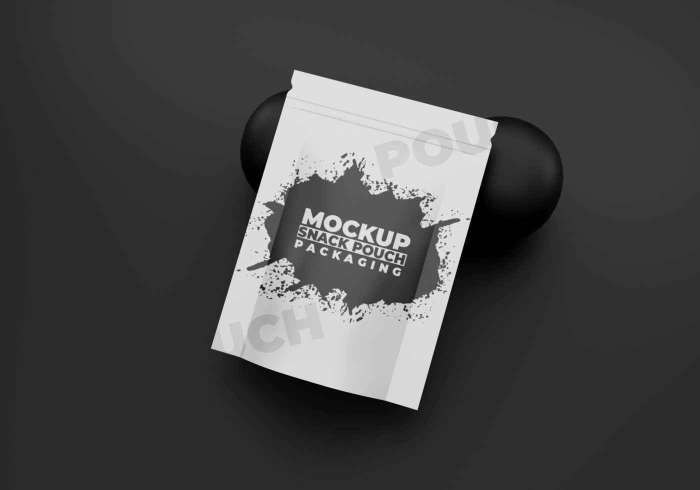 Snack pouch mockup black style psd