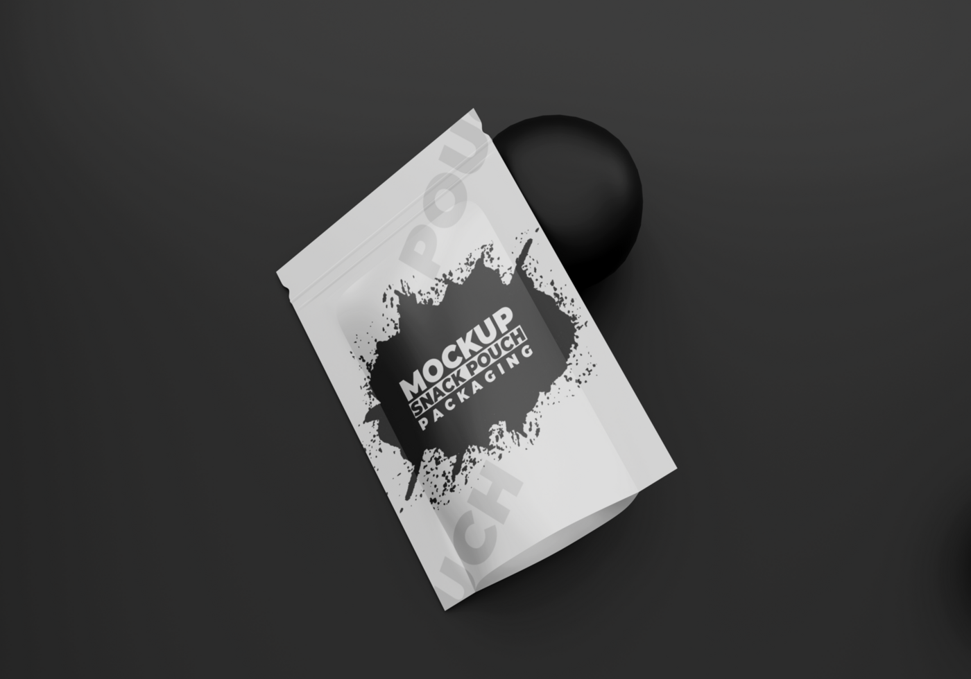 Snack pouch mockup black style psd