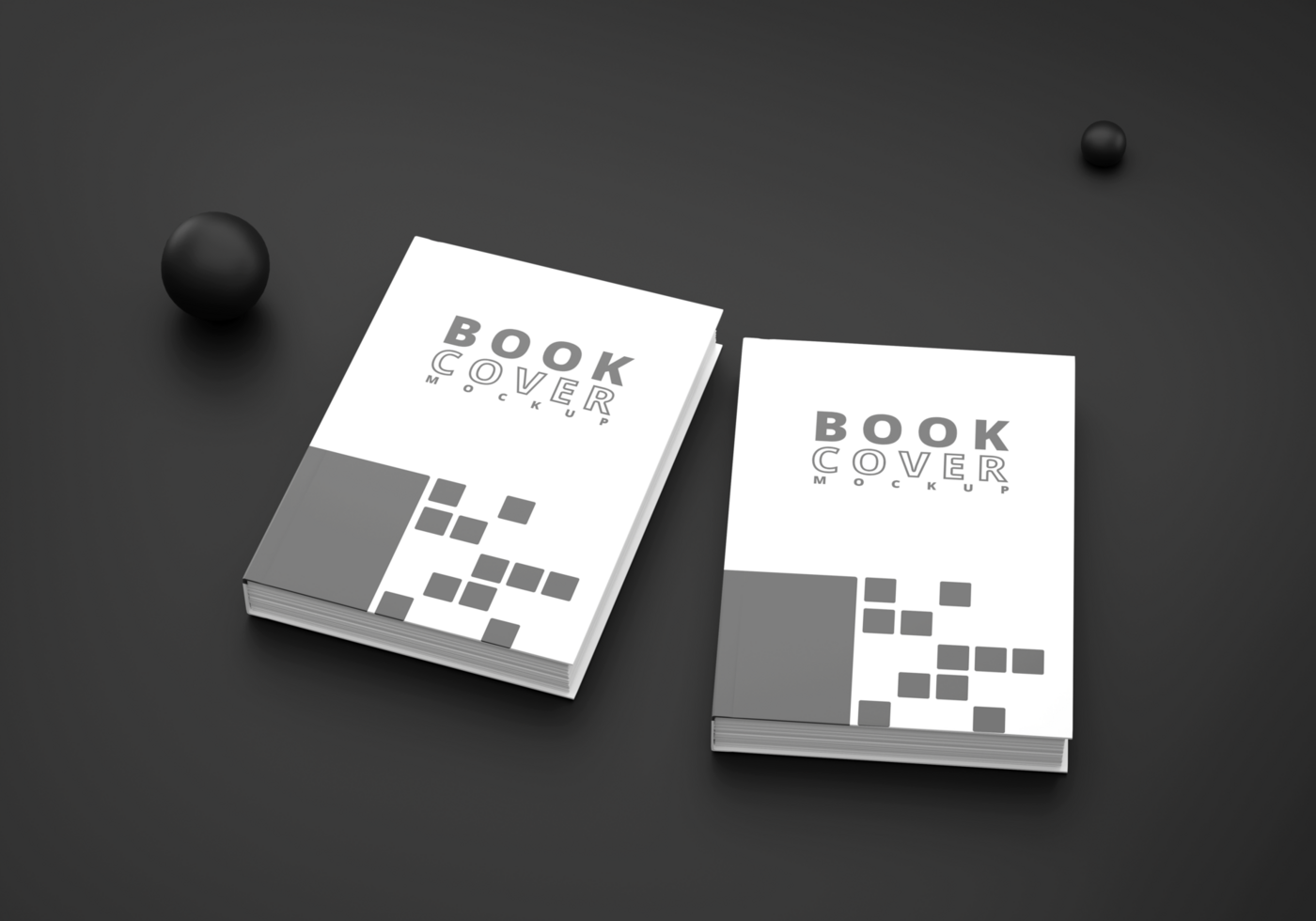 Branding cover book mockup background color black psd