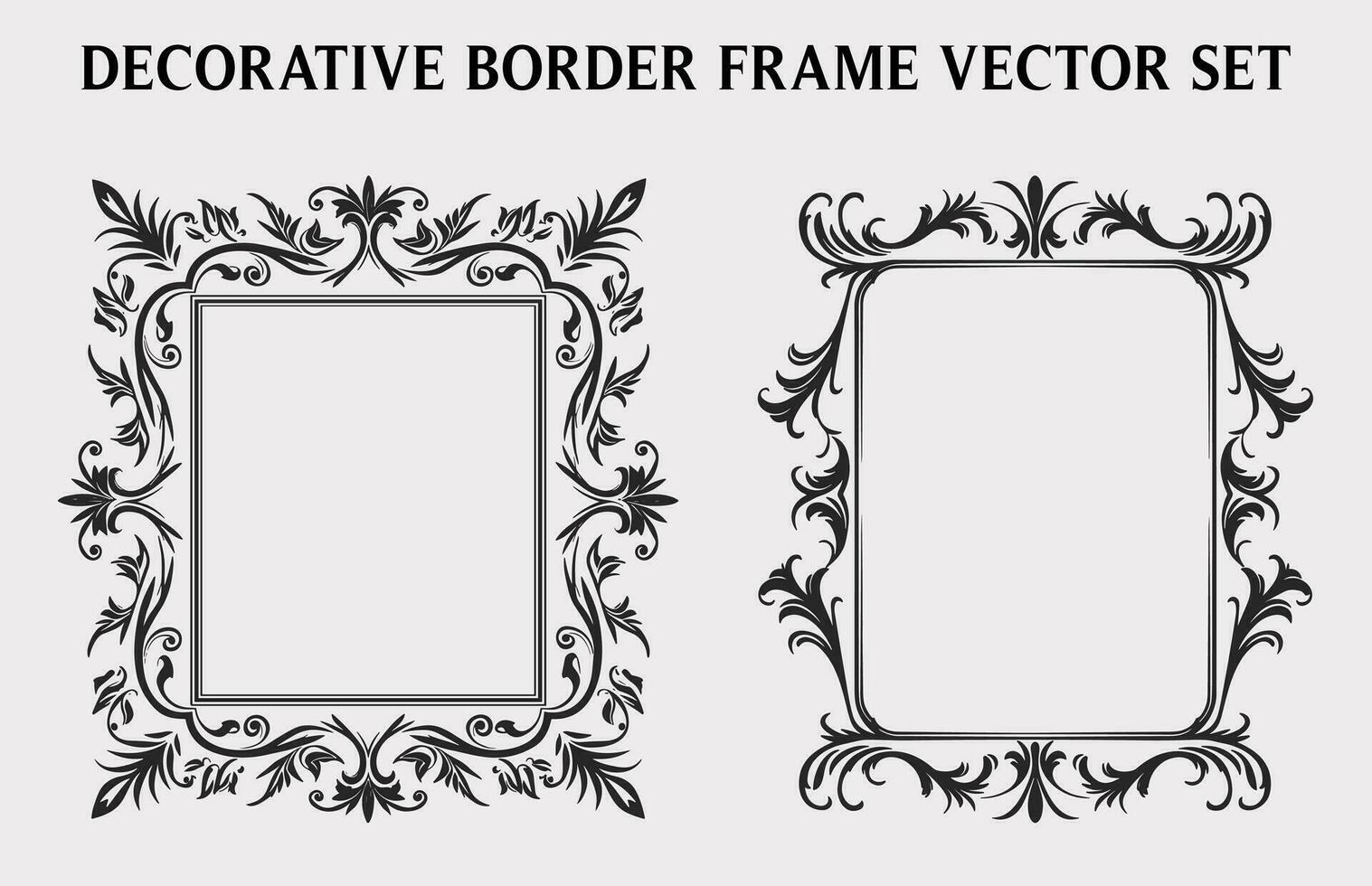 Clásico decorativo ornamental rectángulo marco vector colocar, retro vector ornamental fronteras y filigrana floral adornos