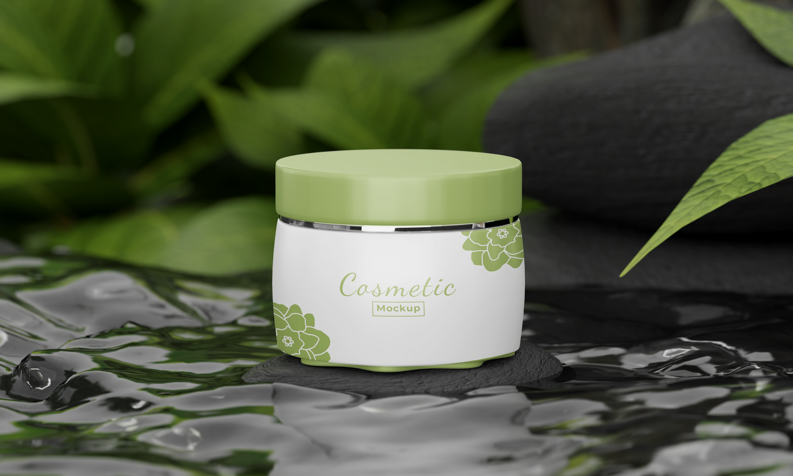 Branding cosmetic mockup nature style psd