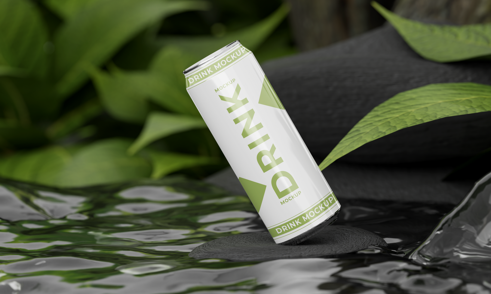 Branding can drink mockup nature style psd