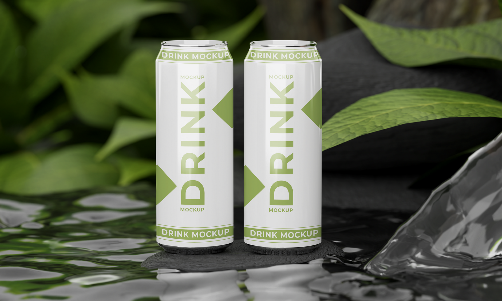 branding kan drinken mockup natuur stijl psd