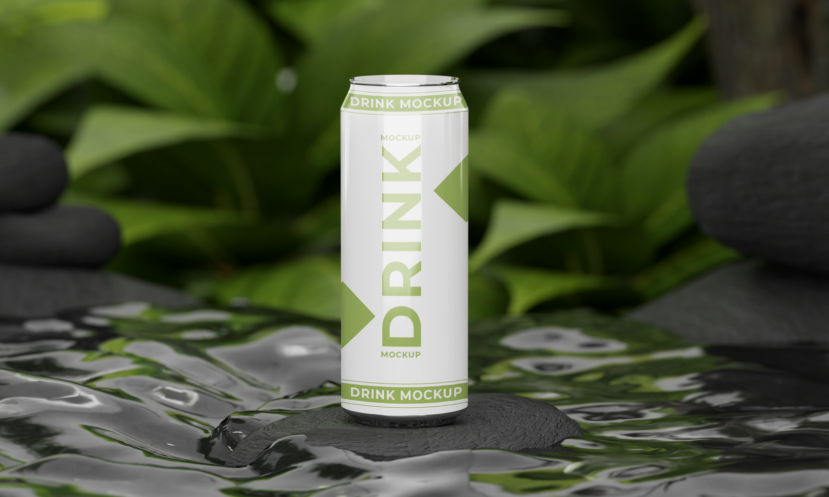 Branding can drink mockup nature style psd