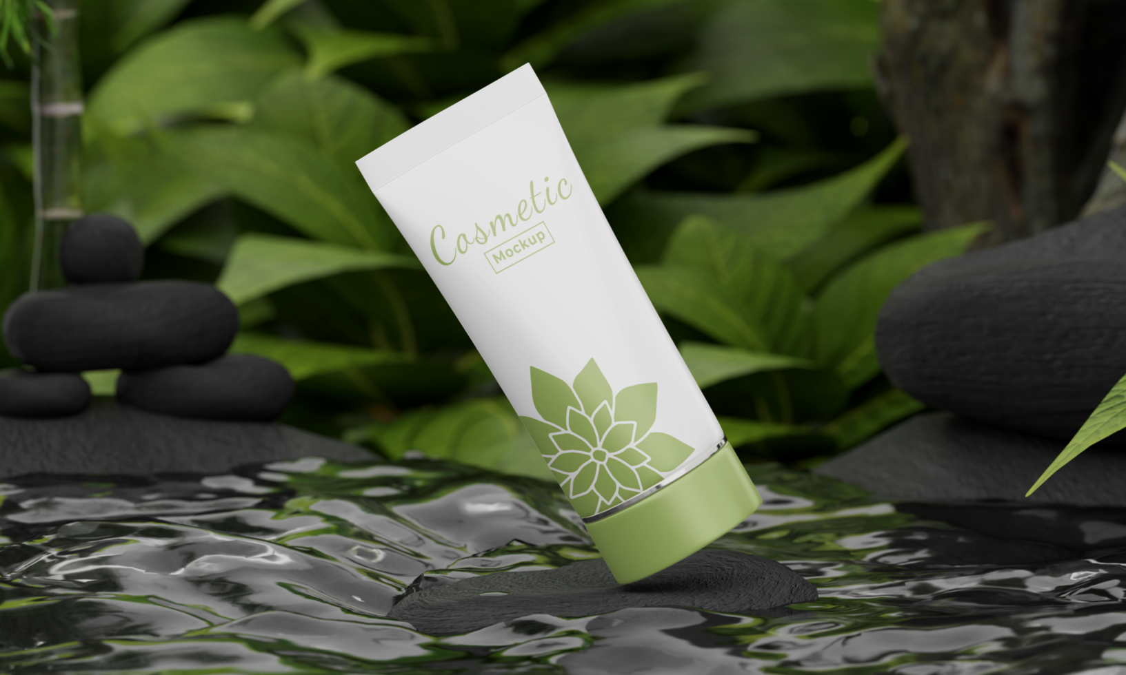 Branding cosmetic mockup nature style psd